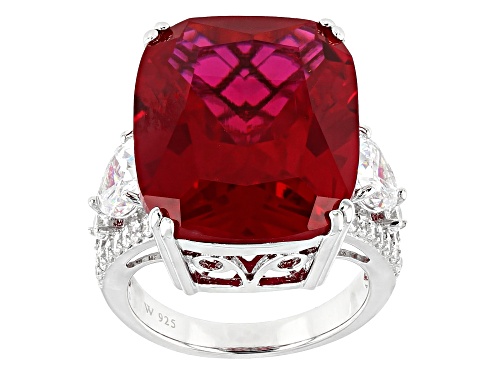 Charles Winston For Bella Luce®Lab Created Ruby White Diamond Simulant Rhodium Over Silver Ring - Size 8