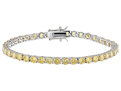 Photo of Charles Winston for Bella Luce ®16.38CTW Canary Diamond Simulant Rhodium Over Silver Bracelet - Size 8