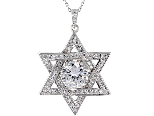 Charles Winston For Bella Luce®White Diamond Simulant Rhodium Over Silver Star Of David Pendant