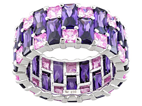 Charles Winston For Bella Luce®Amethyst & Pink Diamond Simulants Rhodium Over Sterling Ring - Size 7