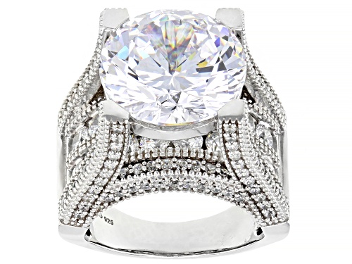 Charles Winston for Bella Luce® 22.65ctw Scintillant Cut® Rhodium Over Silver Ring (13.09ctw DEW) - Size 12