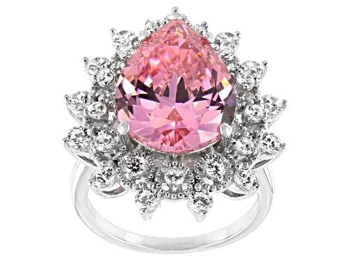 Photo of Charles Winston for Bella Luce ® 14.04ctw Pink and White Diamond Simulants Rhodium Over Silver Ring - Size 11