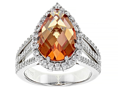 Photo of Charles Winston For Bella Luce ® Champagne And White Diamond Simulants Rhodium Over Silver Ring - Size 7