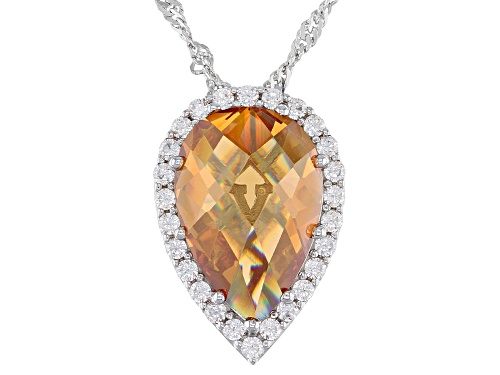 Charles Winston For Bella Luce®Multicolor Diamond Simulants Rhodium Over Silver Pendant With Chain