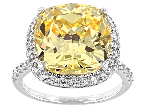Photo of Charles Winston For Bella Luce® Canary And White Diamond Simulants Rhodium Over Silver Ring - Size 11