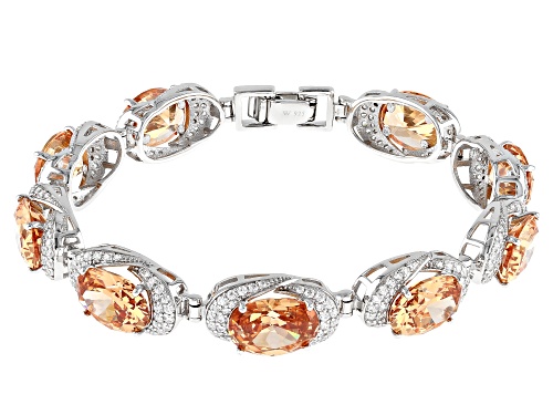 Photo of Charles Winston For Bella Luce® Champagne And White Diamond Simulants Rhodium Over Silver Bracelet - Size 7.75