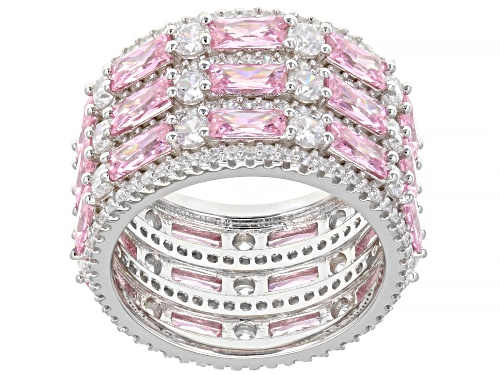 Photo of Charles Winston For Bella Luce ® 13.33ctw Pink And White Diamond Simulants Rhodium Over Silver Ring - Size 7