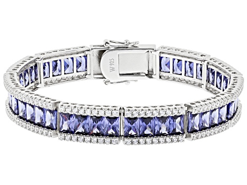 Charles Winston For Bella Luce ® Tanzanite And White Diamond Simulants Rhodium Over Silver Bracelet - Size 7.5
