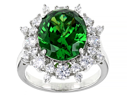 Photo of Charles Winston For Bella Luce ®10.32ctw Emerald & White Diamond Simulants Rhodium Over Silver Ring - Size 7