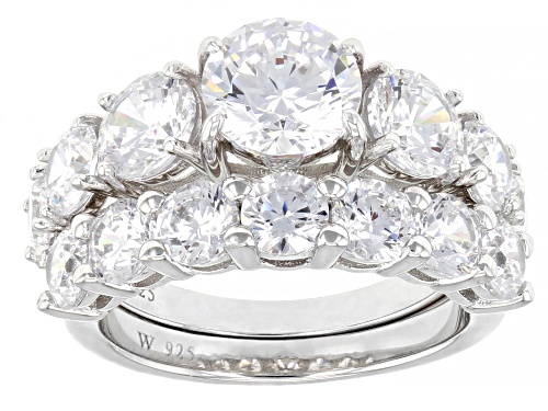 Charles Winston For Bella Luce® 8.93ctw Rhodium Over Silver 7 Stone Anniversary Ring Set - Size 10