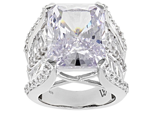 Charles Winston for Bella Luce® Scintillant Cut® White Diamond Simulants Rhodium Over Silver Ring - Size 12