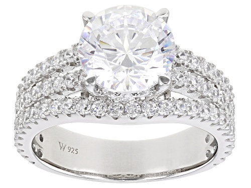 Charles Winston for Bella Luce® 6.57ctw White Diamond Simulants Rhodium Over Silver Ring - Size 12