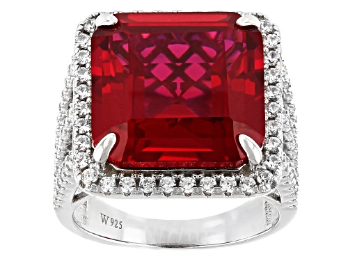 Charles Winston for Bella Luce® Lab Created Ruby and Diamond Simulants Rhodium Over Silver Ring - Size 5