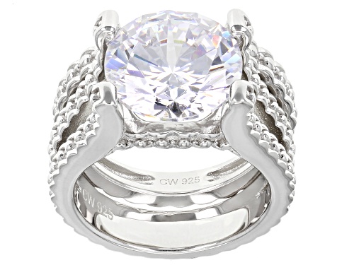 Photo of Charles Winston for Bella Luce® 10ctw Rhodium Over Silver Ring and Band Set (6.06ctw DEW) - Size 7