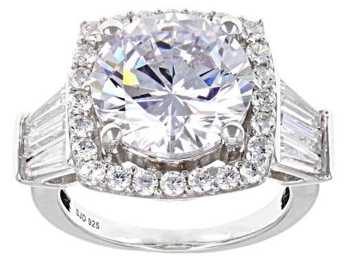 Charles Winston For Bella Luce® 11.30ctw Diamond Simulant Rhodium Over Silver Ring (6.84ctw DEW) - Size 5