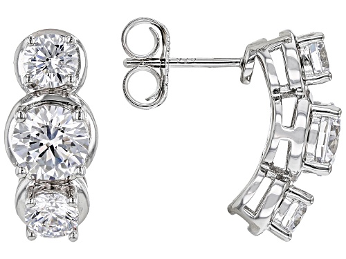 Photo of Charles Winston For Bella Luce® 6.75ctw White Diamond Simulant Rhodium Over Sterling Silver Earrings