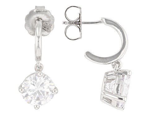 Charles Winston Bella Luce® 11.50ctw White Diamond Simulant Rhodium Over Silver Earrings