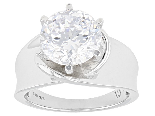 Charles Winston Bella Luce® 5.50ctw Diamond Simulant Scintillant Cut® Platinum Over Silver Ring - Size 10