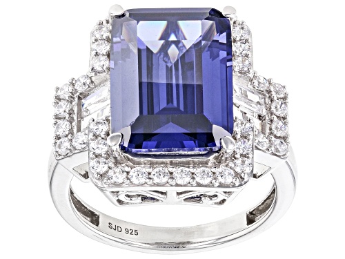 Photo of Charles Winston for Bella Luce® 13.34ctw Tanzanite and Diamond Simulants Rhodium Over Silver Ring - Size 10