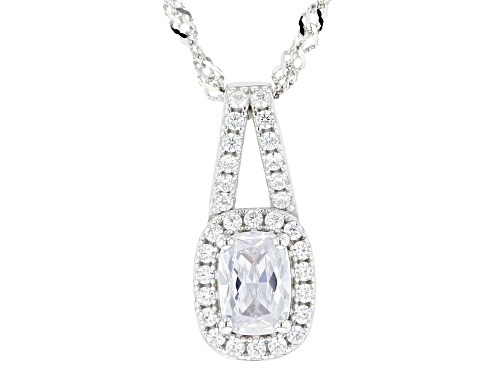 Charles Winston For Bella Luce® 2.43ctw Diamond Simulant Rhodium Over Silver Pendant (1.47ctw DEW)