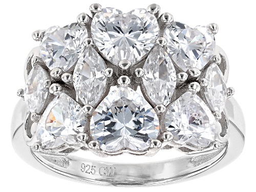 Charles Winston For Bella Luce® 6.60ctw White Diamond Simulant Rhodium Over Silver Ring(4.00ctw DEW) - Size 6