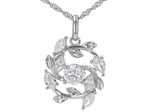 Charles Winston For Bella Luce® 2.55ctw Diamond Simulant Rhodium Over Silver Pendant (1.54ctw DEW)