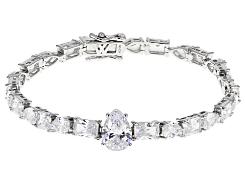 Charles Winston For Bella Luce® 22.50ctw White Diamond Simulant Rhodium Over Silver Tennis Bracelet - Size 8