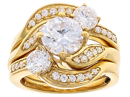 Charles Winston For Bella Luce® 5.04ctw White Diamond Simulant Eterno™ Yellow Ring Set - Size 12
