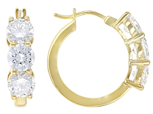 Charles Winston For Bella Luce® 9.00ctw White Diamond Simulant Eterno™ Yellow Hoops