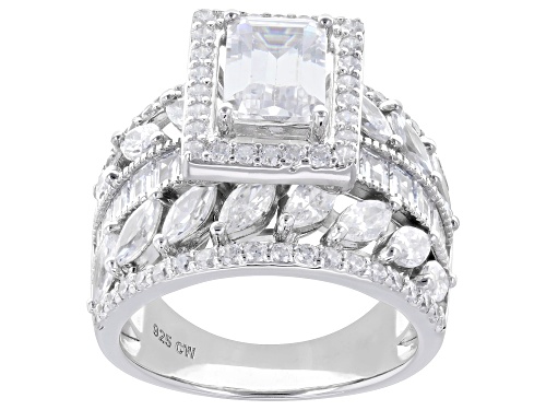Charles Winston For Bella Luce® 8.58ctw White Diamond Simulant Rhodium Over Silver Anniversary Ring - Size 8