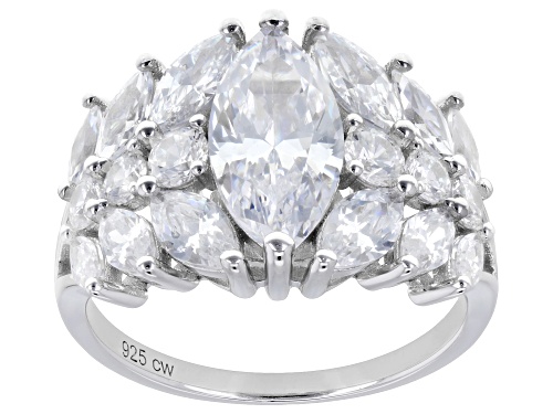 Charles Winston For Bella Luce® 4.80ctw White Diamond Simulant Rhodium Over Sterling Silver Ring - Size 7