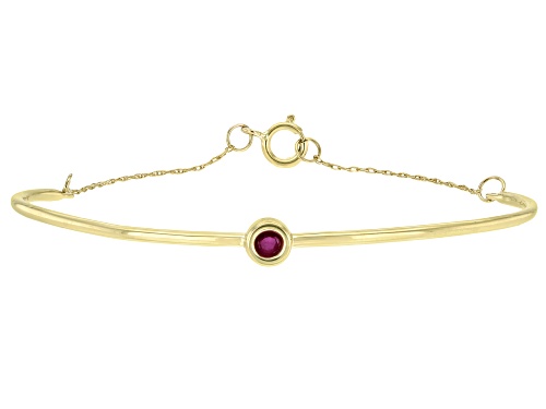 Photo of .11ct Round Mahaleo® Ruby Solitaire 10k Yellow Gold Bracelet - Size 6