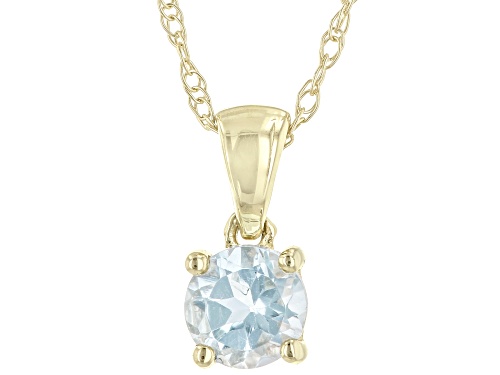 0.27ct Glacier Topaz(TM) 10K Yellow Gold Children's Solitaire Pendant With Chain