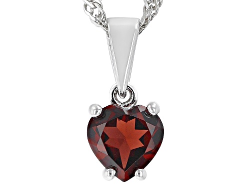 .81ct Heart Shape Vermelho Garnet™ Rhodium Over Silver Children's Birthstone Pendant With Chain