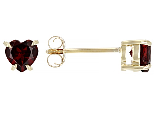 0.90ctw Heart Shaped Vermelho Garnet™ 10K Yellow Gold Children's Heart Stud Earrings