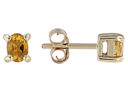 0.34ctw Citrine 10k Yellow Gold Children's Stud Earrings