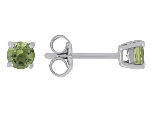 0.51ctw Manchurian Peridot™ Rhodium Over 10k White Gold Children's Stud Earring