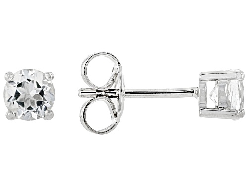 White Topaz Rhodium Over Sterling Silver Children's Stud Earrings 0.45ctw