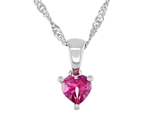 Pink Topaz Rhodium Over Sterling Silver Pendant With Chain 0.28ct