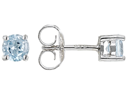 Sky Blue Topaz Rhodium Over Sterling Silver Children's Stud Earrings 0.48ctw