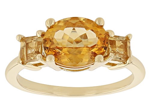 2.43ctw Mixed Shape Brazilian Citrine 18k Yellow Gold Over Sterling Silver Ring - Size 7