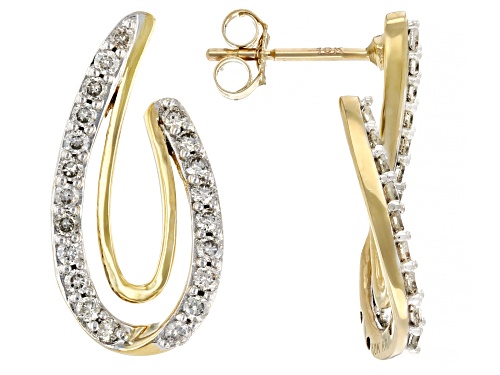 0.50ctw Round White Diamond 10k Yellow Gold Earrings