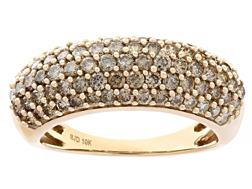 1.40ctw Round Candlelight Diamonds™ 10k Yellow Gold Wide Band Ring - Size 8