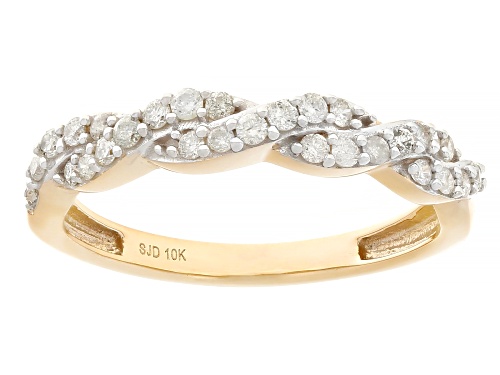 0.33ctw Round White Diamond 10k Yellow Gold Band Ring - Size 8