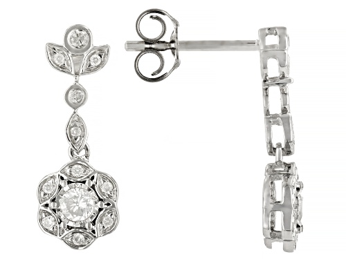 0.25ctw Round White Diamond 10k White Gold Floral Earrings