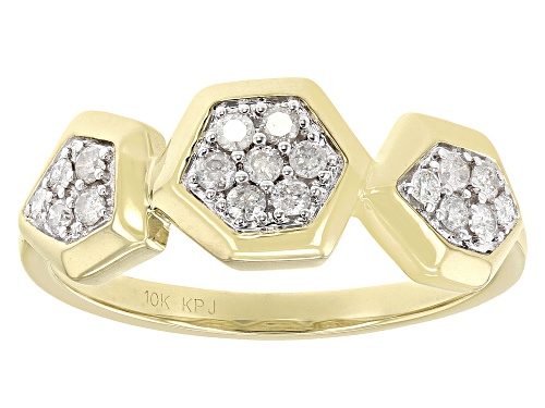 0.25ctw Round White Diamond 10k Yellow Gold Cluster Ring - Size 7