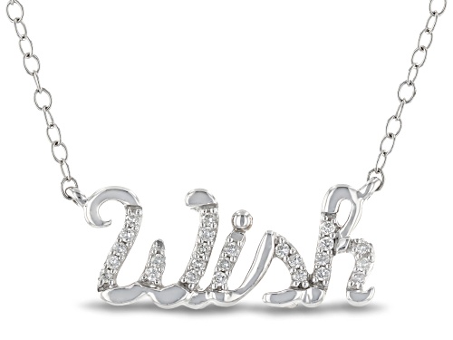 Photo of Enchanted Disney Snow White "Wish" Necklace White Diamond Rhodium Over Silver 0.10ctw