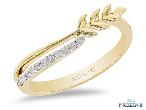 Enchanted Disney Anna Ring White Diamond 10K Yellow Gold 0.10ctw - Size 7