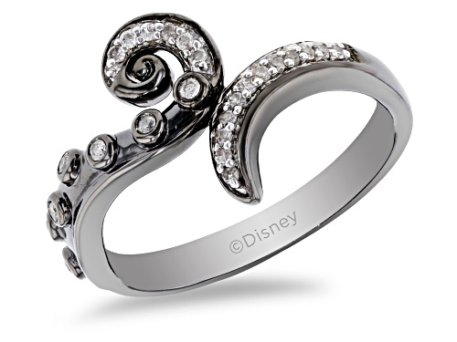 Enchanted Disney Villains Ursula Tentacle Ring White Diamond Black Rhodium Over Silver 0.15ctw - Size 6