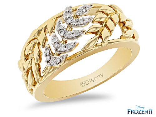 Photo of Enchanted Disney Anna Band Ring White Diamond 14k Yellow Gold Over Silver 0.10ctw - Size 7